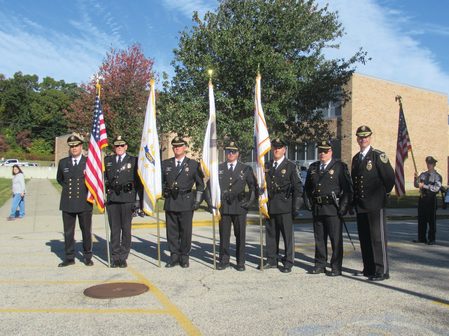 The Johnston Police and its precision color guard continued its long-standing tradition of leading the 2021 JHS Homecoming Parade that this year drew record numbers of spectators.